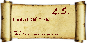 Lantai Sándor névjegykártya